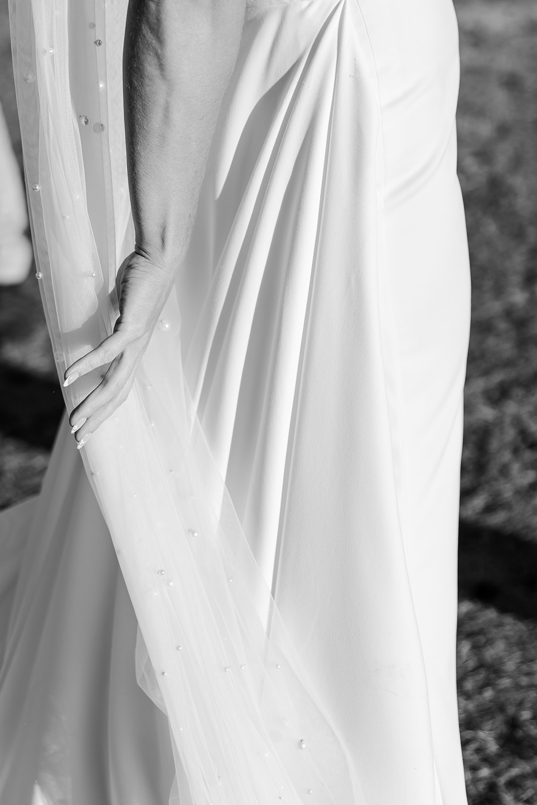 Winter bride wedding overskirts